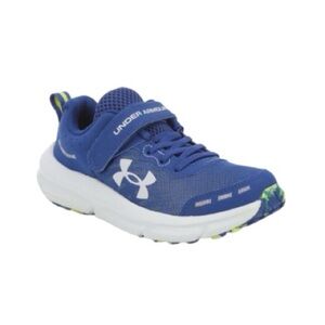 Under Armour Blue White & Yellow Assert 10 Sneakers Kids Size 4